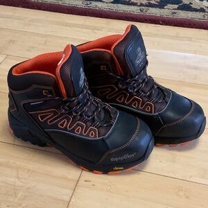 RuggedWear Black and Orange Men's Work Boots